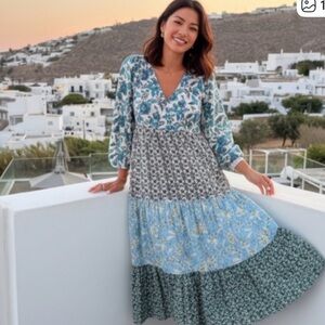 Zara Floral Patchwork Maxi Dress